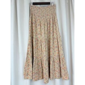 Route 66 Y2K Beige Floral Smocked Strapless Dress – Vintage Medium